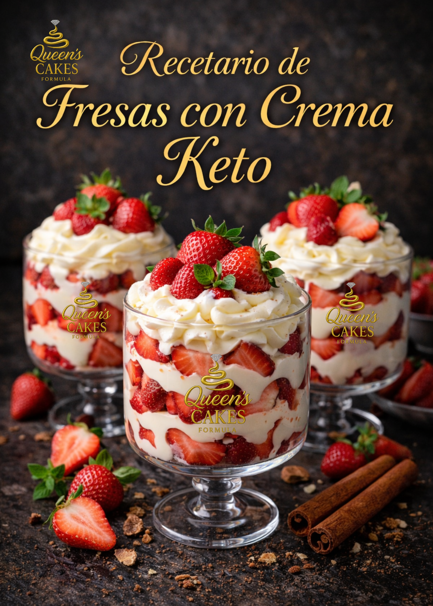 Recetario Fresas con Crema Keto (FAVOR LEER DESCRIPCIÓN)
