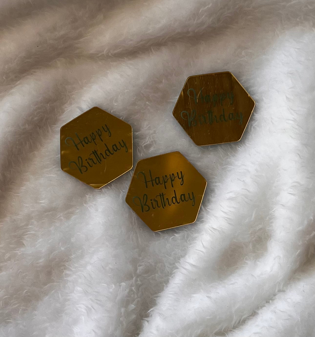 “Mini Hexagonal Cake Toppers”