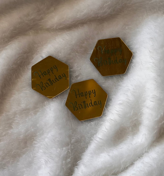 “Mini Hexagonal Cake Toppers”
