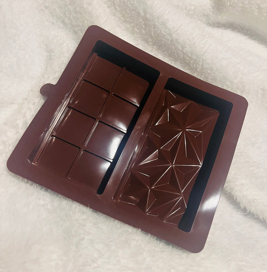 Molde Doble para Barra Chocolate  6.2 x 3.1 (FAVOR LEER LA DESCRIPCIÓN)