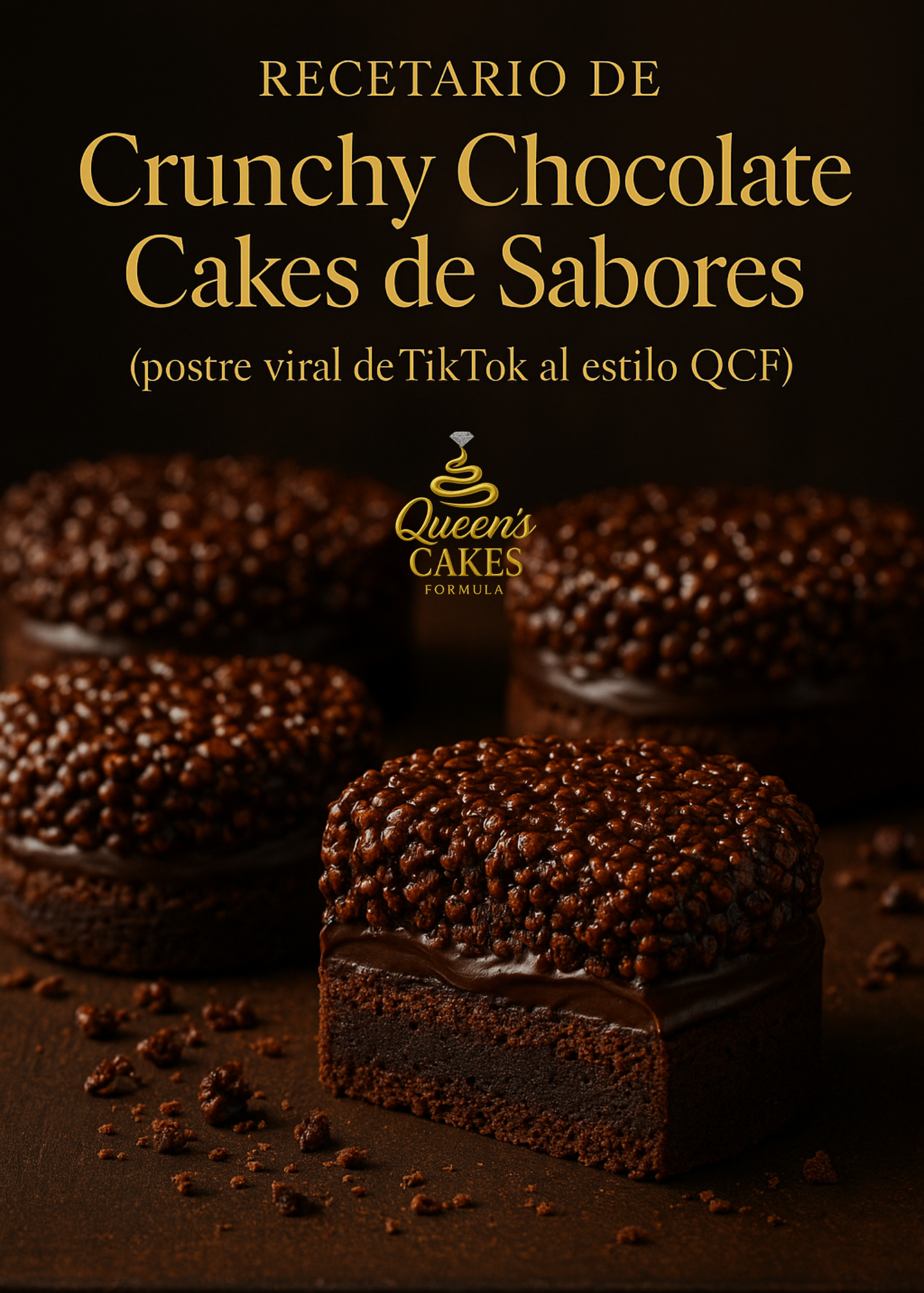 Recetario de Crunchy Chocolate Cakes de Sabores (postre viral de Tiktok al estilo QCF) (FAVOR LEER DESCRIPCIÓN)